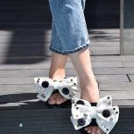 صندل پاپیون دار سفید مشکی