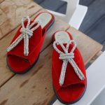 صندل دخترانه قرمز ساده