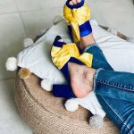 صندل پاشنه‌دار زرد آبی