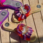 صندل دخترانه نارنجی تخت