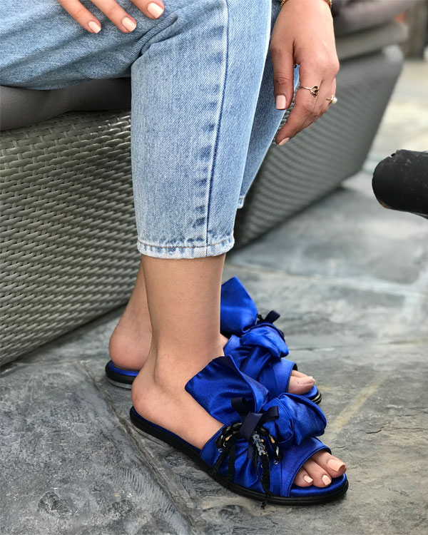 صندل دخترانه آبی Elegant