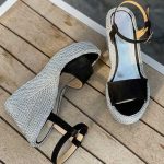 صندل لژدار ساده مشکی